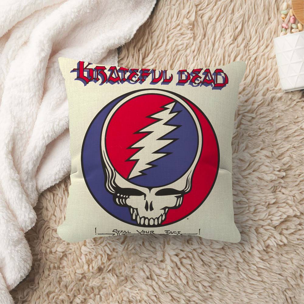 G-Grateful D-Dead Band Personalized Pillow Cover Kids Bedroom Wild Party Decor Pillowcase Kid Birthday Shower Gift