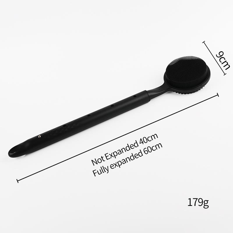 

Silicone Back Scrubber for Shower Bath Body Brush with Telescopic Adjustable Long Handle Double Sided Shower Brush