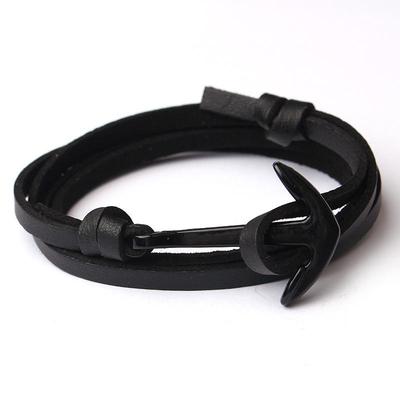 Trendiges Wikinger-Ankerarmband mit Fischhaken - Echtes Lederarmband für Paare