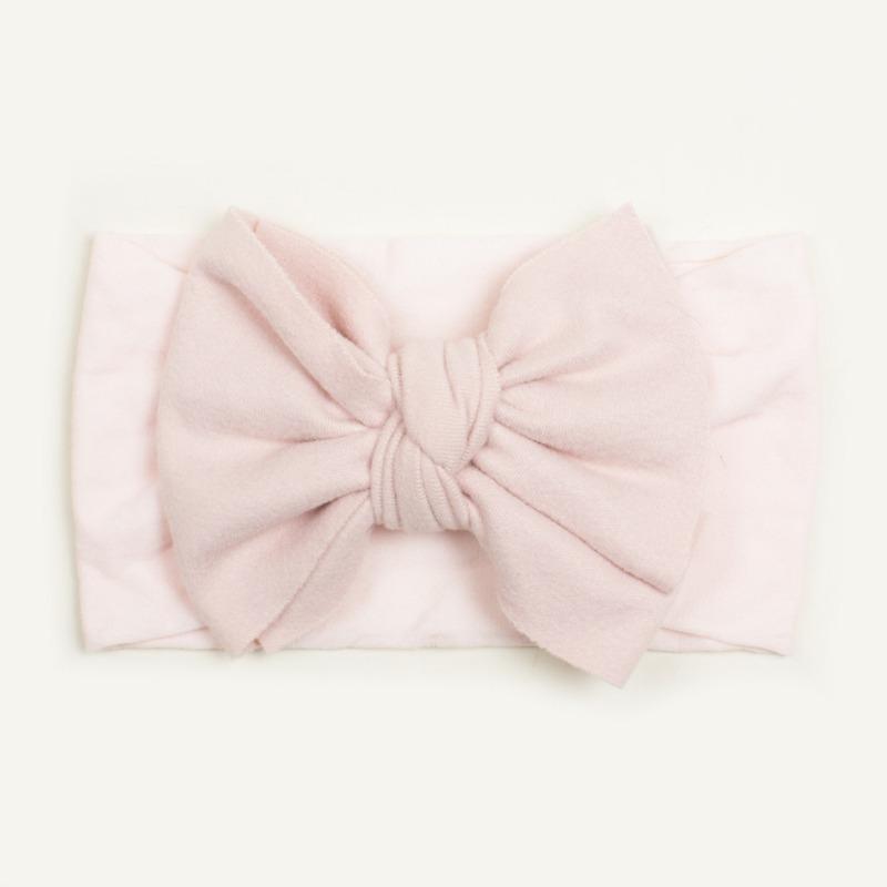Spring thin baby plain bow headscarf, children's soft and comfortable nylon headband, baby headband