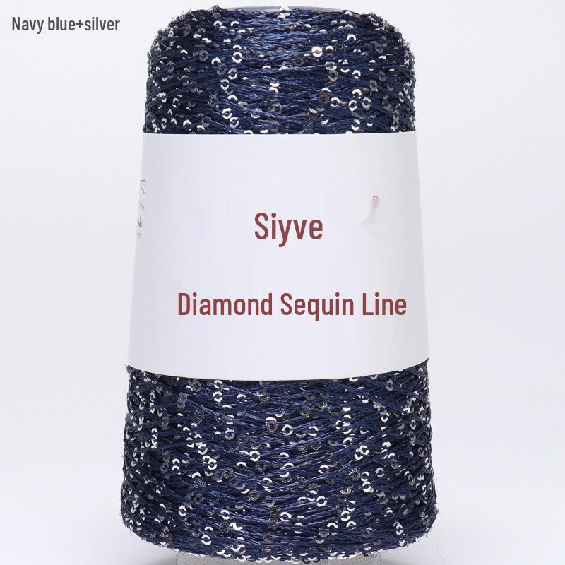Filato di paillettes Siyue 2mm - Lana tessuta a mano per progetti fai da te (100 grammi)