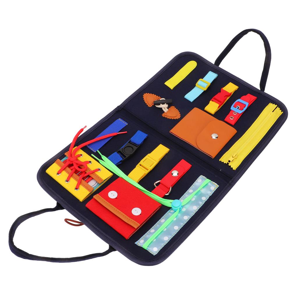 Toddler Busy Board Intelligence Development Color Cognition Pocket Zipper Sensory Board for Fine