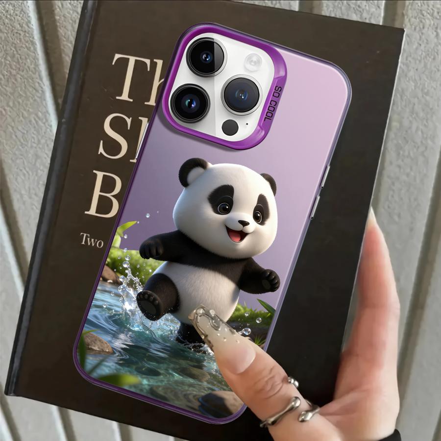 Chubby Panda Back Phone Cover Case for iPhone 17 Pro Max 11 XS 13 Pro XR 12 Air 15 Plus 16 14
