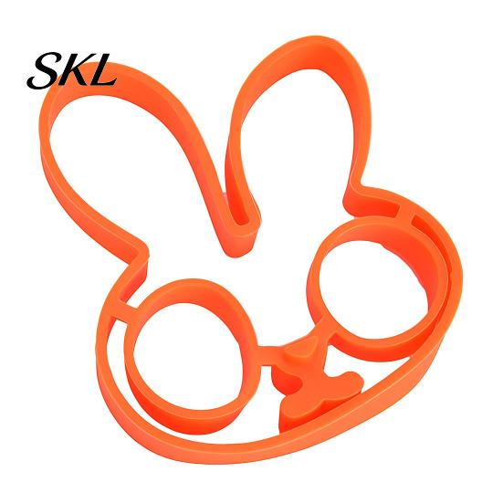 Novice Friendly Egg Mold Silicone Fried Mold, Bunny Shape, Non-Stick High Temperature Double Yolk Resistant Ring, for Eggs Pancakes Waffles Chocolate