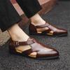 Men's Large Breathable Leather Roman Sandals - Summer Business Style