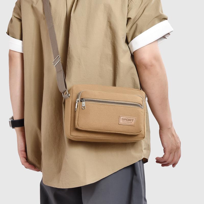 Men's Canvas Waist Bag - Durable Outdoor Sports Pack with High Capacity (Multifunctional Phone Purse for Running/Hiking)