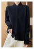 2024 Women's Stand Collar Wool Knit Qipao Cardigan - Casual Versatile Solid Color Sweater for Autumn/Winter