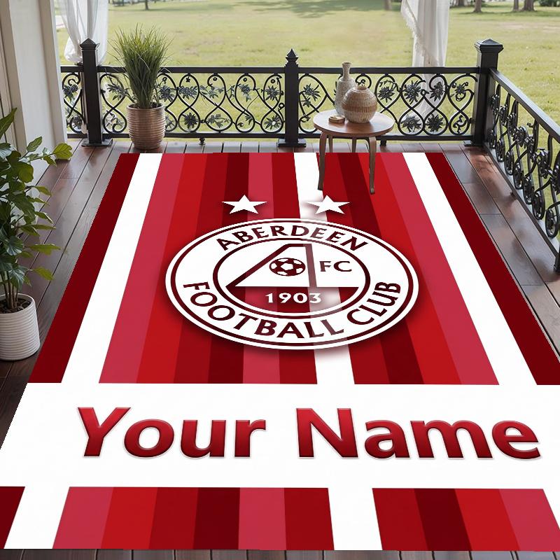Custom Name Aberdeen Crystal Velvet Floor Rug Personalized Text Soft Carpet Home Decor