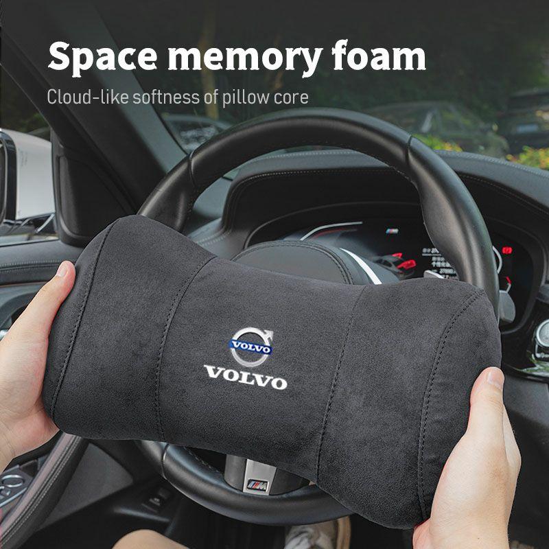 Cuscino per poggiatesta in cotone memory scamosciato per sedile auto per Volvo XC90 V90 V60 XC60 V40 EC40 EX40 S80 S60 S90 C40 XC40 V70 XC70 C30
