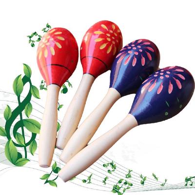Children's Orff Percussion Instruments: Wooden Engraved Sand Shakers for Early Music Education