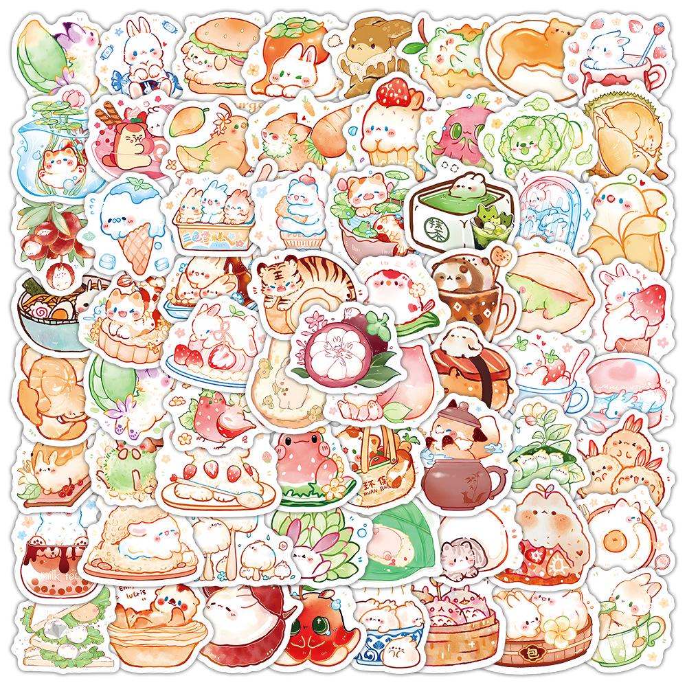 Realistisches Lebensmittel-Sticker-Set (60/100 Blatt) – Wasserdichte Gourmet-Snack-Aufkleber zur DIY-Rezeptdekoration