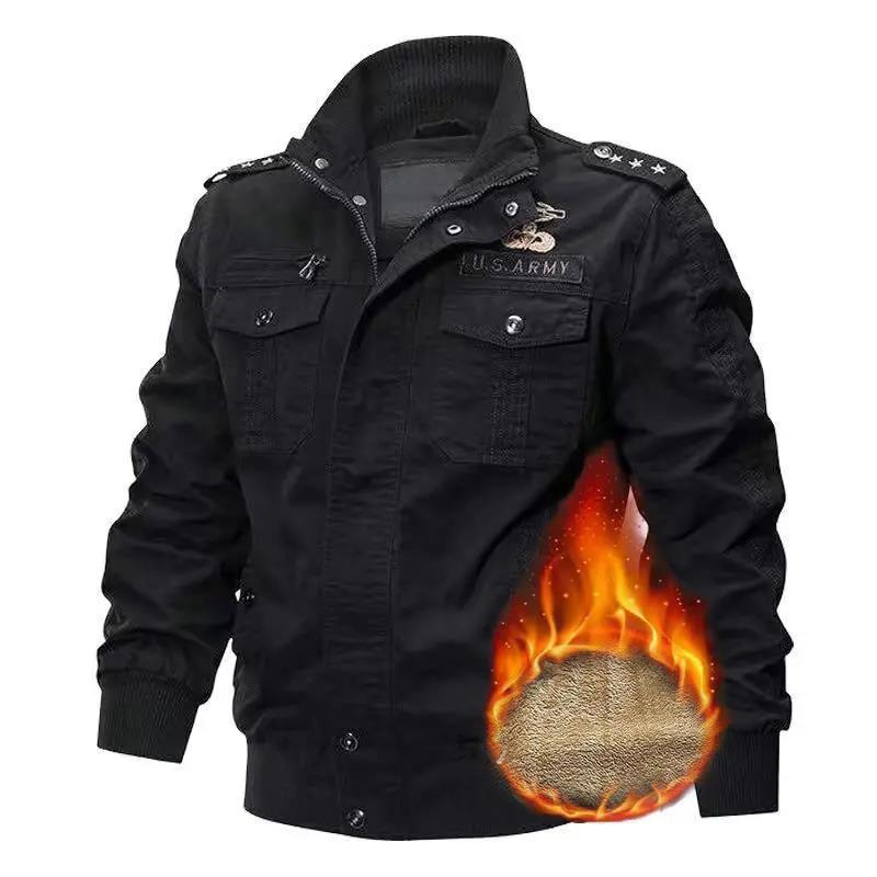 Jachetă de iarnă pentru bărbați, groasă, călduroasă, palton de cașmir, jachetă casual slim, outdoor, utilitară