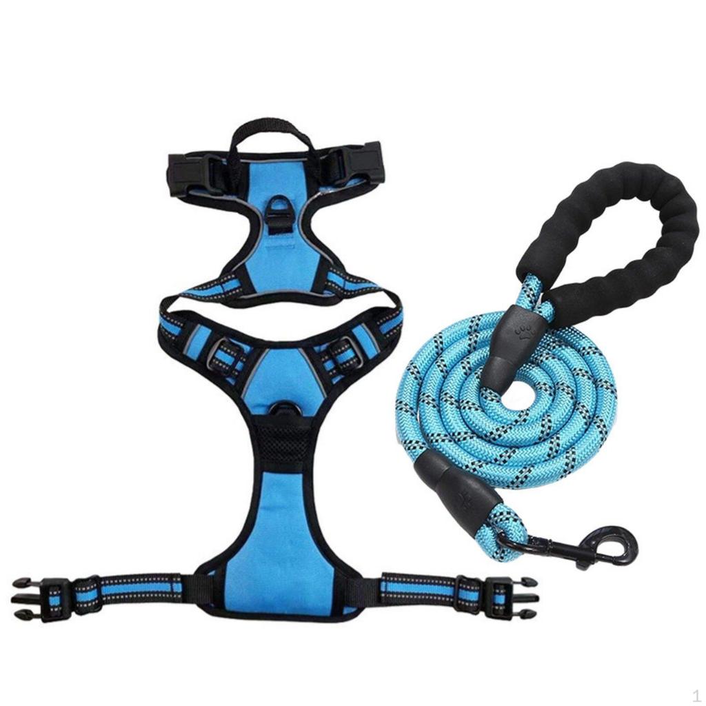Dog Harness and Leash Set Easy Control Handle Pet Reflective Supplies for Large Dogs,