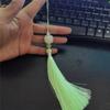 Imitation White Jade Lotus Tassel Pendant Chinese Knot Tassel Tassels Chinese Style Bookmark Fan Pendant Clothing Accessories