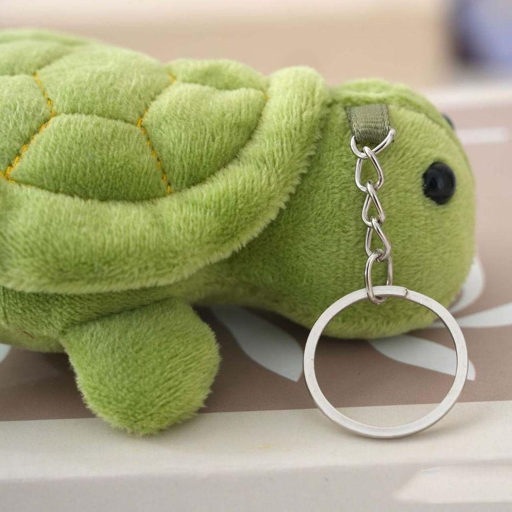 Animal Green Turtle Plush Keychain Cartoon Green Doll Key Ring Hanging Ornaments
