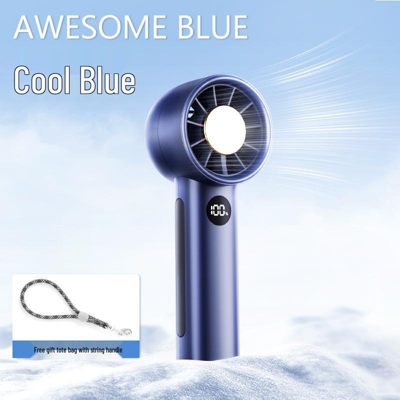 

High Airflow Turbo Handheld Fan 2026: Portable USB Rechargeable Mini Fan with Digital Display 160x62x47MM синій