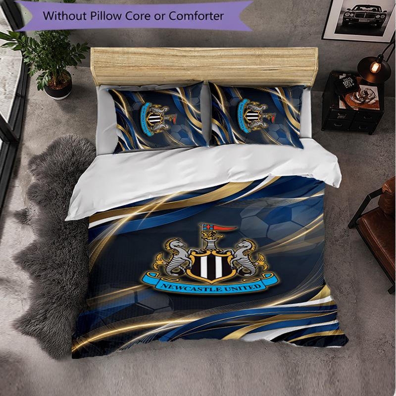 Set Biancheria da Letto Calcio Newcastle United 3 Pezzi Morbido Copripiumino con Federe Set Decorazione Camera da Letto per la Casa