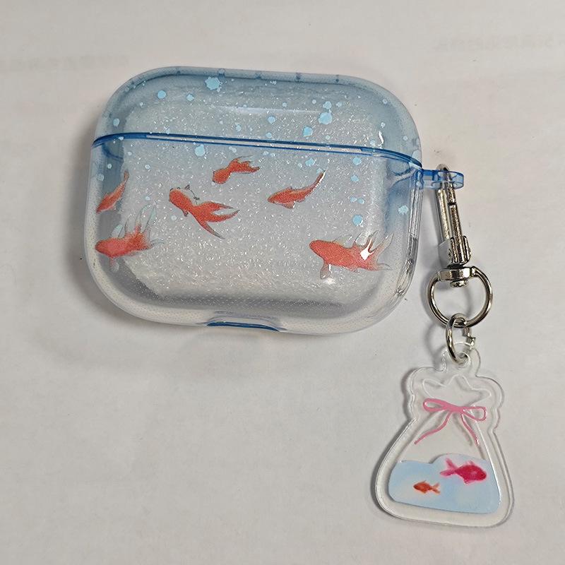 Blue Gradual Change Goldfish Pattern iPhone Earphone Case for AirPods 1/1/1/1 /pro/pro1