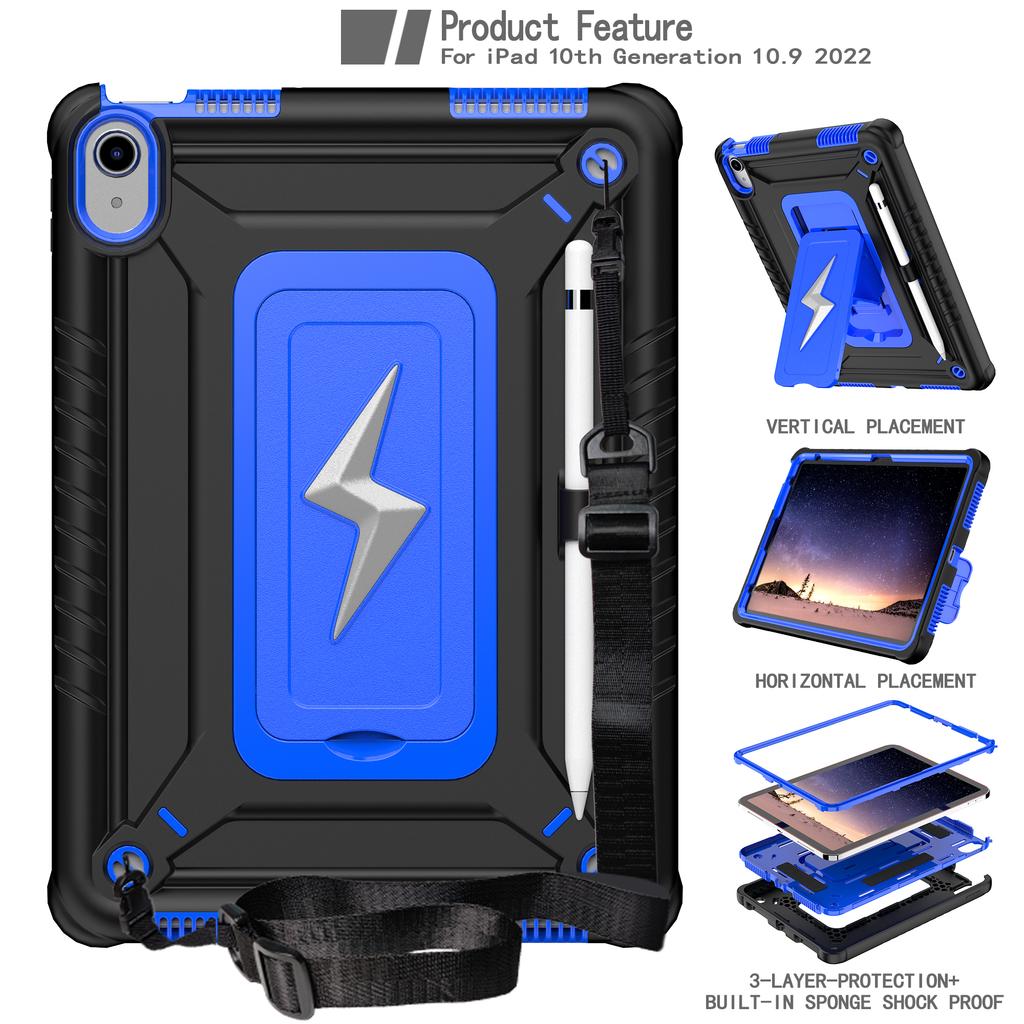 Heavy Duty Stand Case for IPad A16 2025 11th 10.9 2022 10th 10.2 7th 8th 9th Gen Air 1 2 Pro 9.7 2017 2018 3-in-1 Hybrid Cover