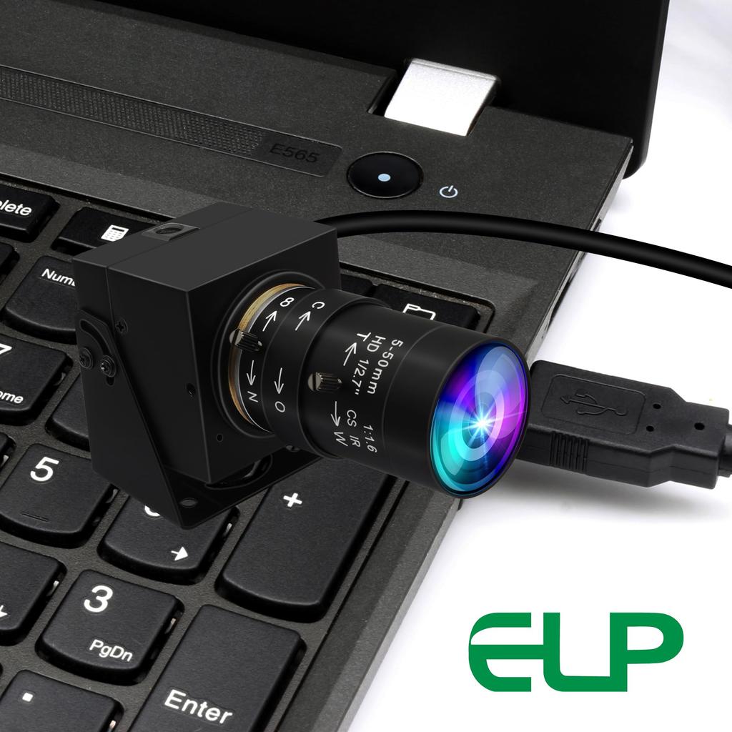 ELP Global Shutter USB Manual PC Variable CS Telephoto USB Zoom USB Super Telephoto Gun Camera for Web Zoom Camera USB Surveillance Camera Webcam,