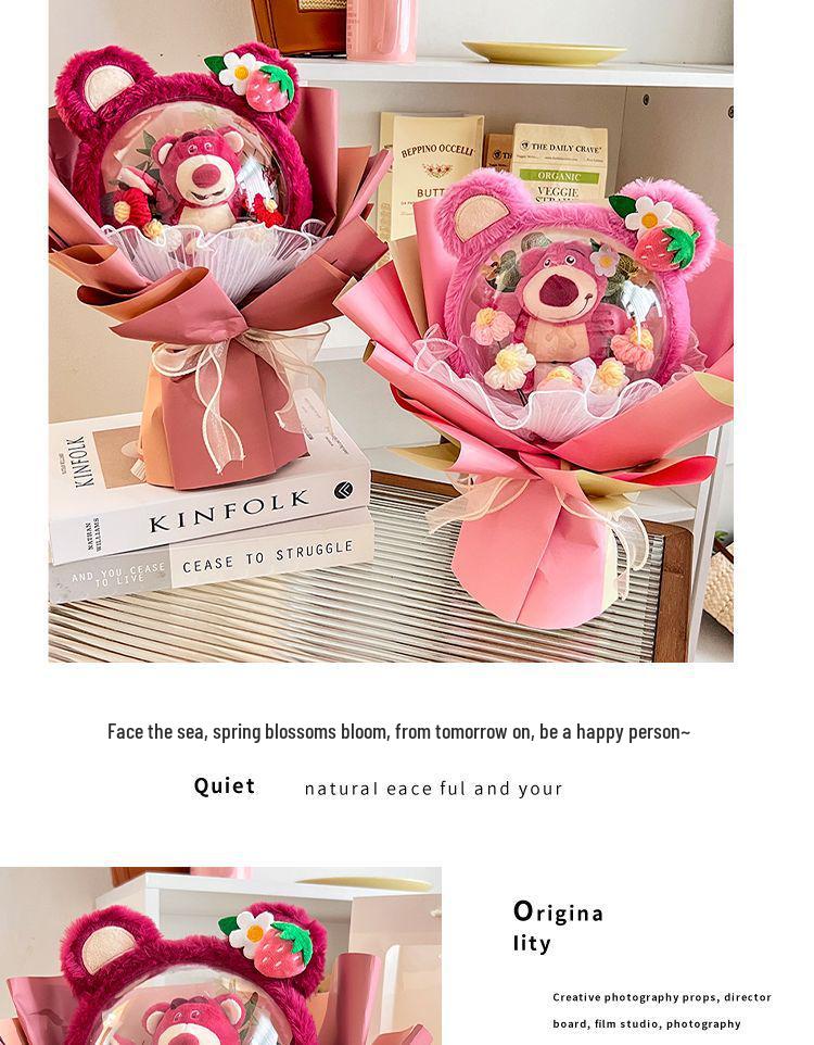 Christmas Strawberry Bear Bouquet: Adorable Gift for Girls, Girlfriends, and Best Friends