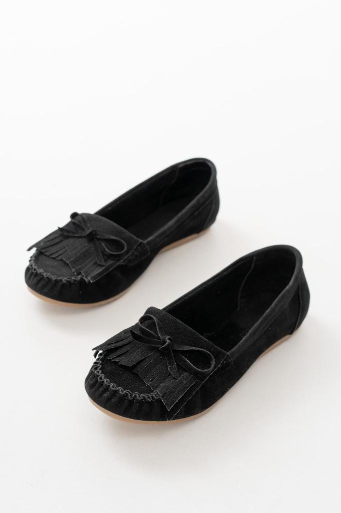 Women's Fashion Flat Heeled Ballerinas Ps Brown Suede Tasseled Daily Ballet Shoes