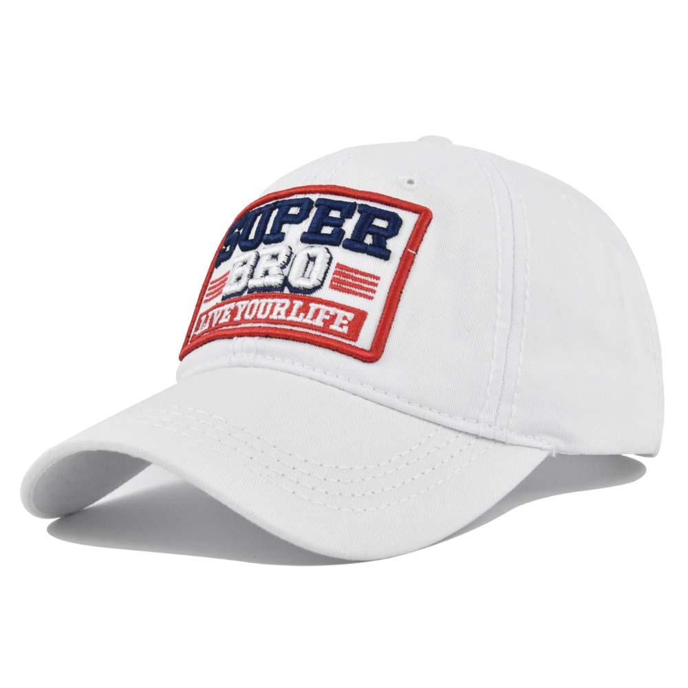 

Baseball Cap Super Letter Threedimensional Embroidery Duck Tongue Cap Cotton білий