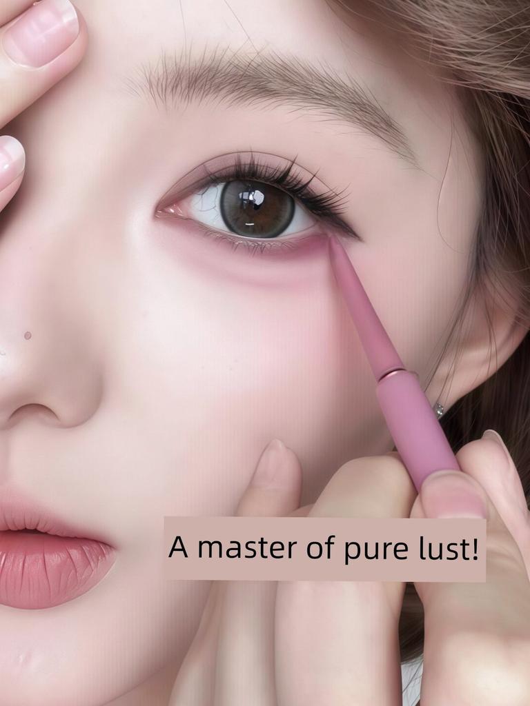 Pink-Brown Color! Pink Eyeliner Gel Pen, Ultra-Fine, Waterproof, Smudge-Proof, Easy-To-Use for Beginners, Double-Ended Aegyo-Sal Pen