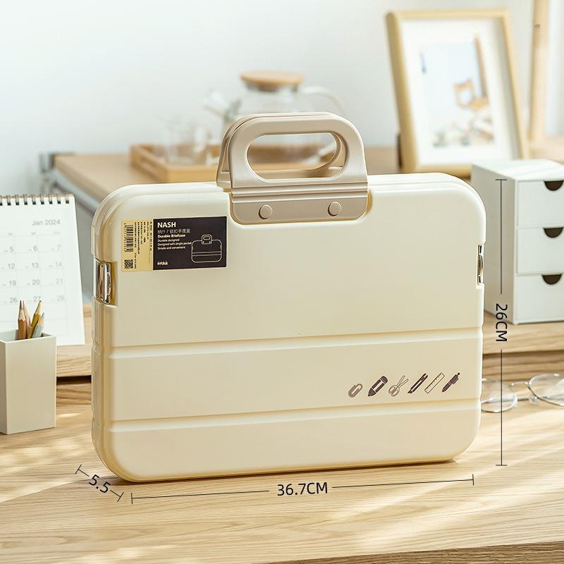 

New Plastic Handheld Storage Box Calligraphy Document Box Simple Home Storage and Organization белый