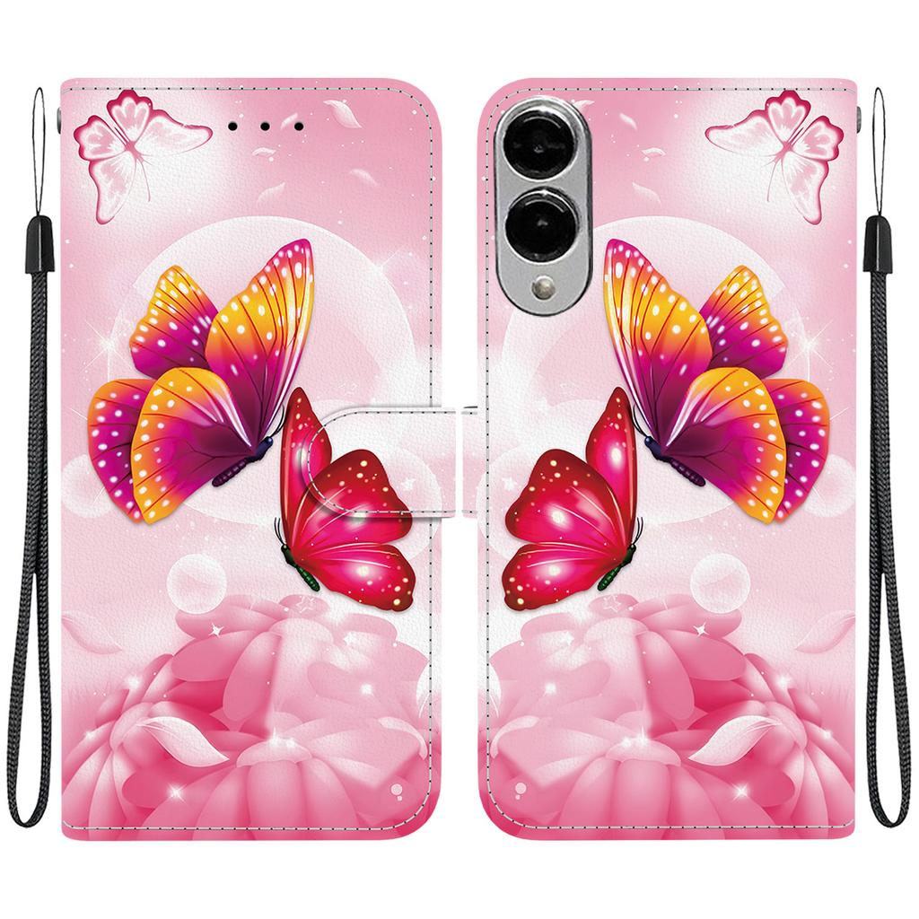 For Samsung Galaxy S25 Edge Case Pattern Printing Anti-Drop Leather Flip Wallet Phone Cover with Lanyard