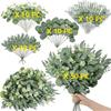 50 Piece Artificial Eucalyptus Leaves Set Faux Greenery Stems for Home Table Arrangements Wedding Party Vase Decoration DIY Projects