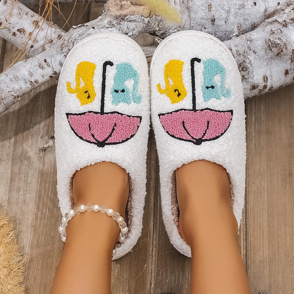 Fashion Women's Home Slippers Umbrella Cat Fluffy Country Nashville Slides Comfortable Comfy Cowboy Style Houseshoes Winter Shoes