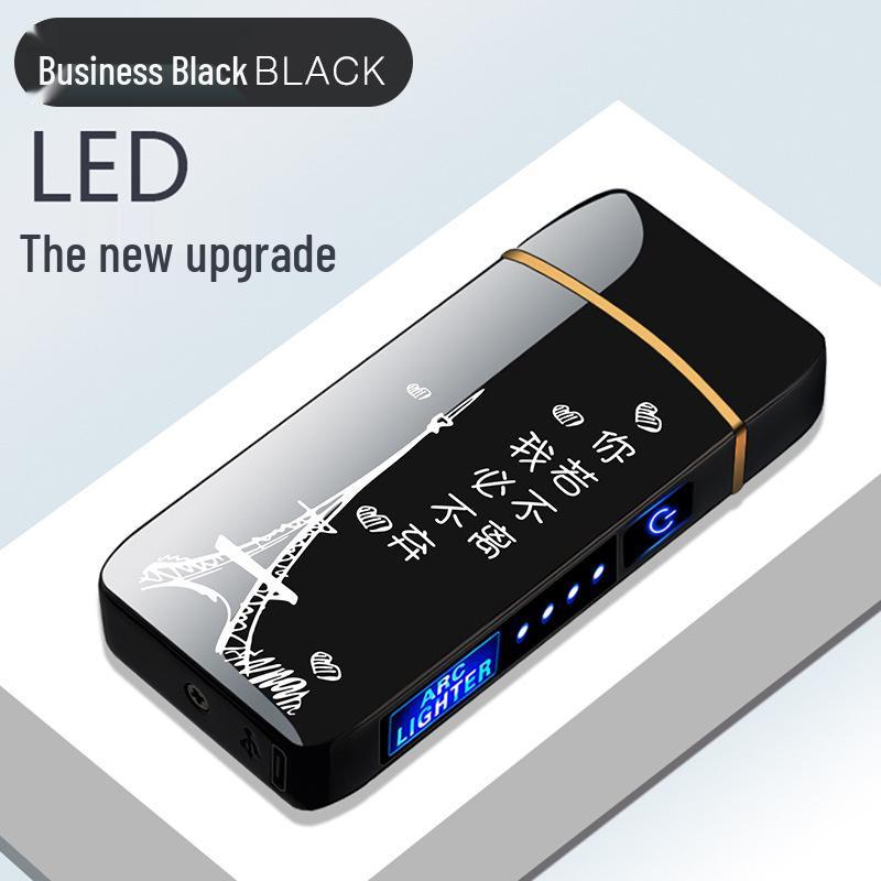 High-End USB Rechargeable Electronic Windproof Pulse Arc Lighter with Fingerprint Touch