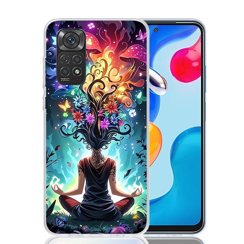 Meditation Yoga Girl Phone Case For Xiaomi Redmi Note 13 14 15 Pro Plus 12S 12 14S 11S 11E 10 10S 11 11T 5G 4G Cover Coque Redmi