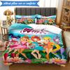 3PCS Wink Club Magical Friendship Bedding Set 2D Printing (Includes 1 Duvet Cover + 2 Pillowcases Coreless), Bedroom decor,Fan Gift
