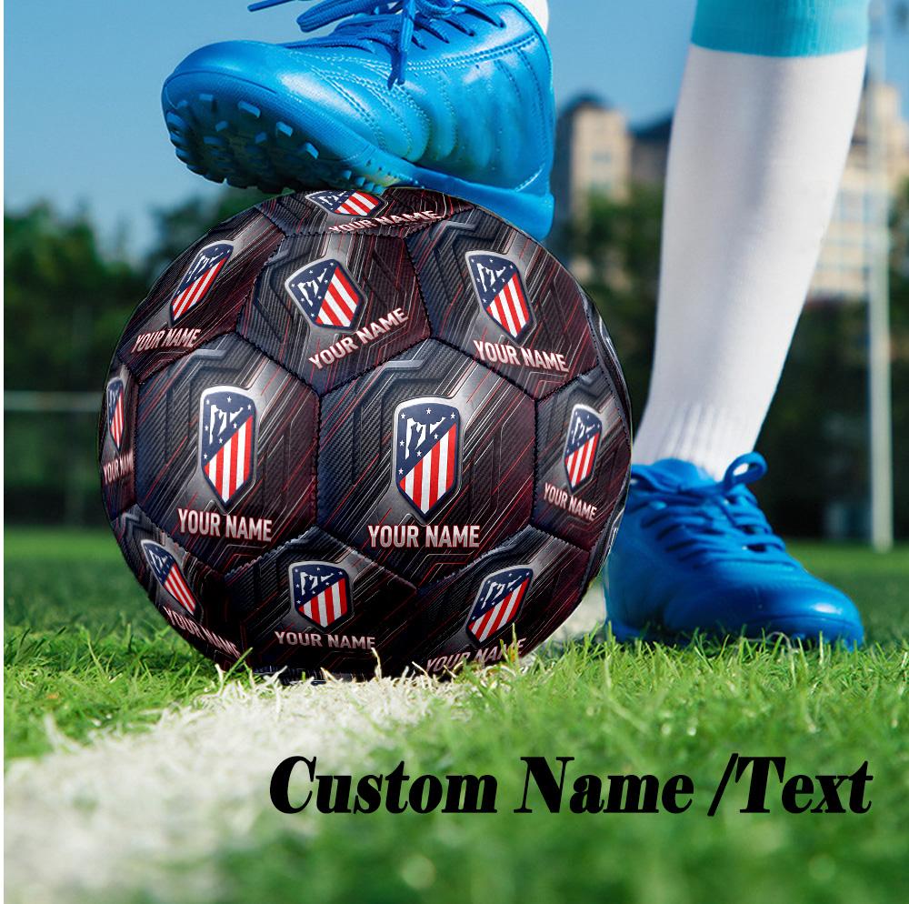Size 5 Football Custom Name Text, Outdoor Training Soccer BallAtletico Madrid
