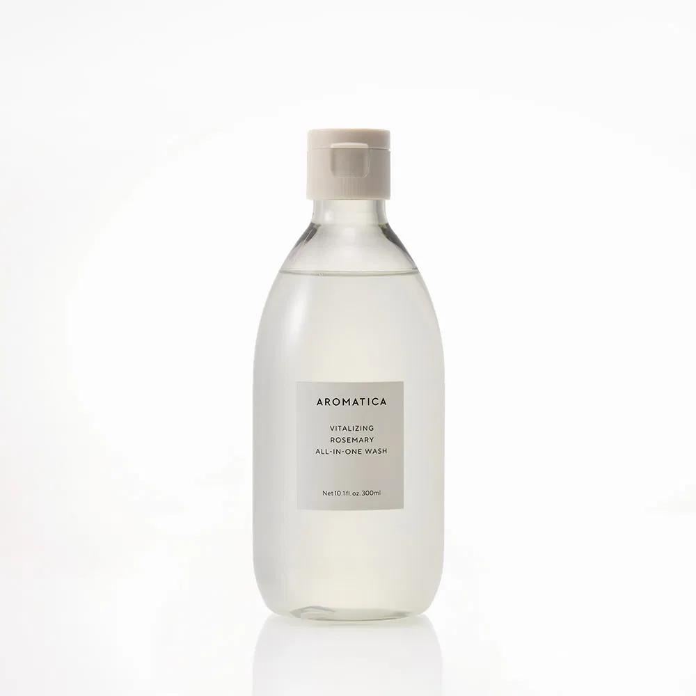 AROMATICA Vitalizing Rosemary All-In-One Wash 300ml Refreshing Rosemary Body Wash Shower Gel Face Hair Cleanser