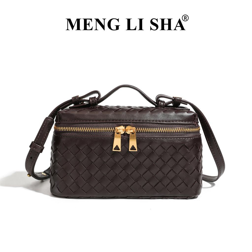 Autumn and winter new retro matte hand-woven lunch box bag trendy fashion shoulder crossbody portable box bag