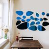 20pcs Irregular Geometric Cobblestone Pattern Mirror Wall Sticker Self-adhesive Detachable Colored Acrylic Mirror Wall Decals