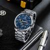 BENYAR Men's Business Formal Leather Band Chronograph Multi-Calendar Waterproof Scratch-Resistant Analog Watch Black