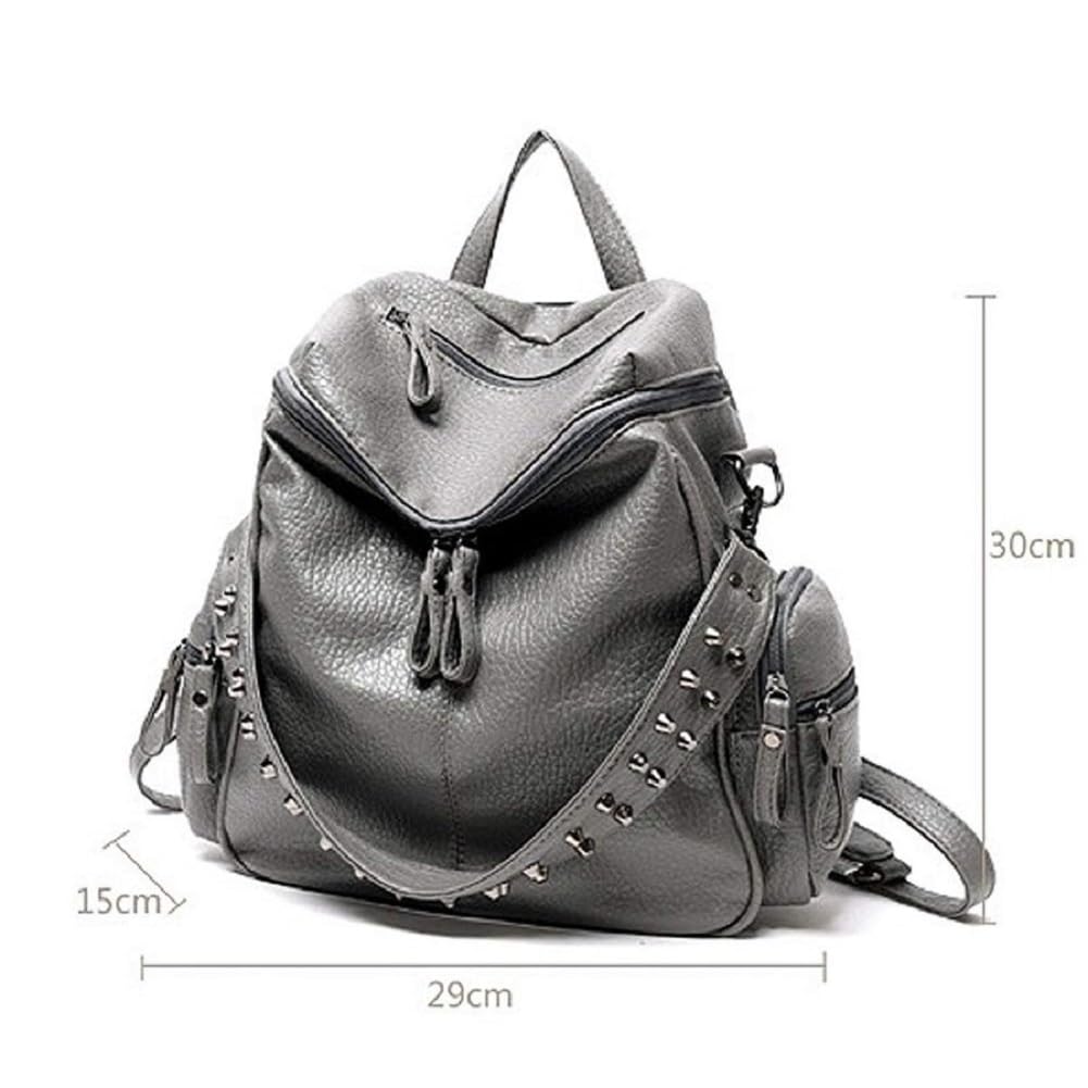 cmy select Mochila com Tachas Pretas [cmy select], Feminina,