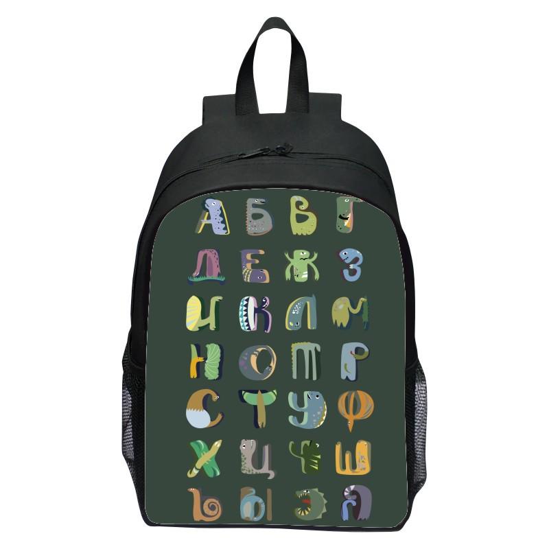 16 Inch Children's Backpack Alphabet Lore Alphabet Legend Elementary School Backpack Boys and Girls Kindergarten Backpack