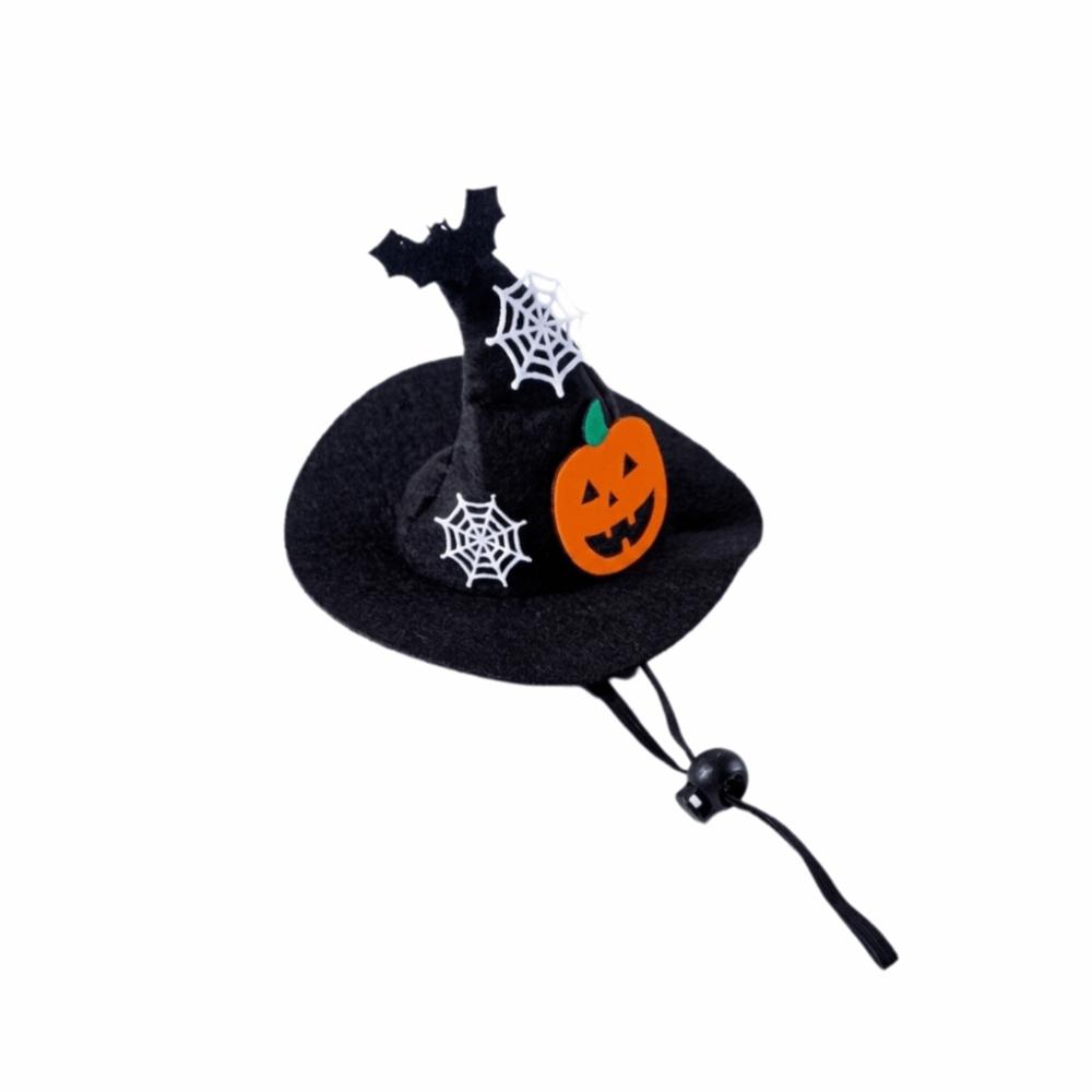 Hairball Halloween Cat Hat Bow Tie Dog Wizard Hat Cute Pumpkin Bell Pet Hat  Party Photo чёрный