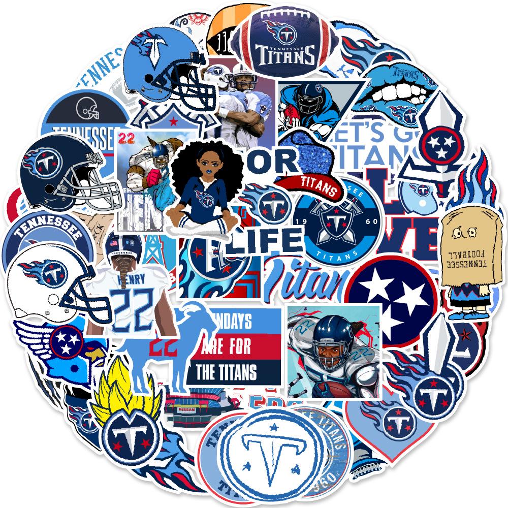 Стикеры Граффити Tennessee Titans - Набор из 50 штук для Ноутбуков, Скейтбордов, Багажа и Бутылок для Воды