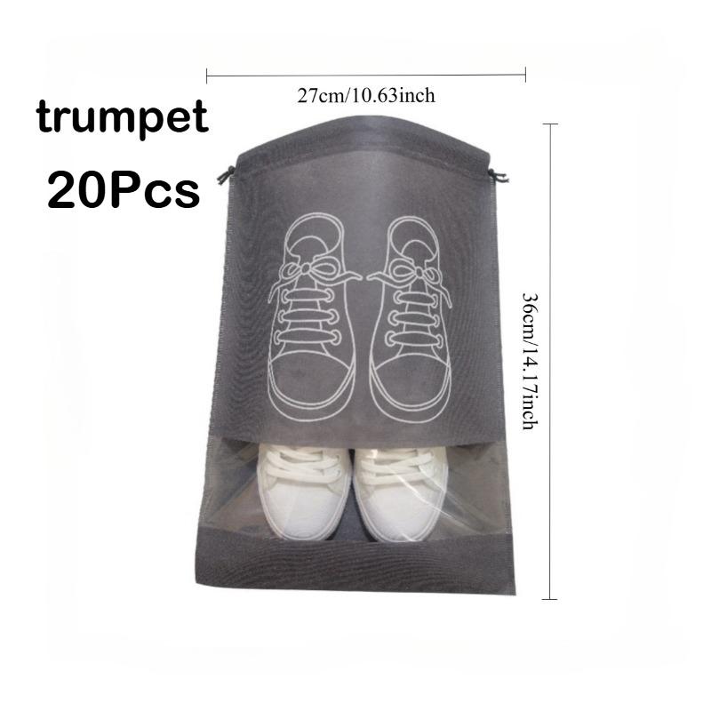 10Pcs/15Pcs/20Pcs Thick Non-woven Dustproof Shoe Bag,moistureproof Dirt Proof Drawstring Bag, Household Travel Shoe Storage Bag