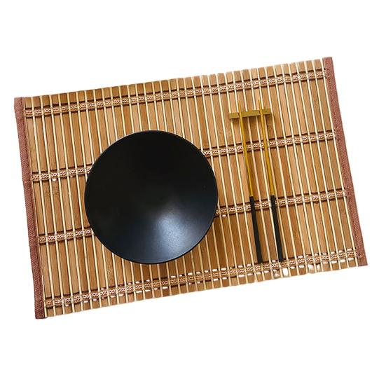 Bamboo Woven Placemat Retangle Shape Thickened Heat-Resistant Oil-Resistant Non-Slip Parties Weddings Banquets