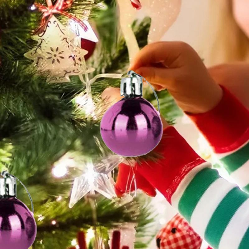 Christmas Tree Balls Ornaments Pumpkin Ball Pendants 3CM Shiny Decorations Hangings Bauble Pendants Shatterproof Ornaments Set