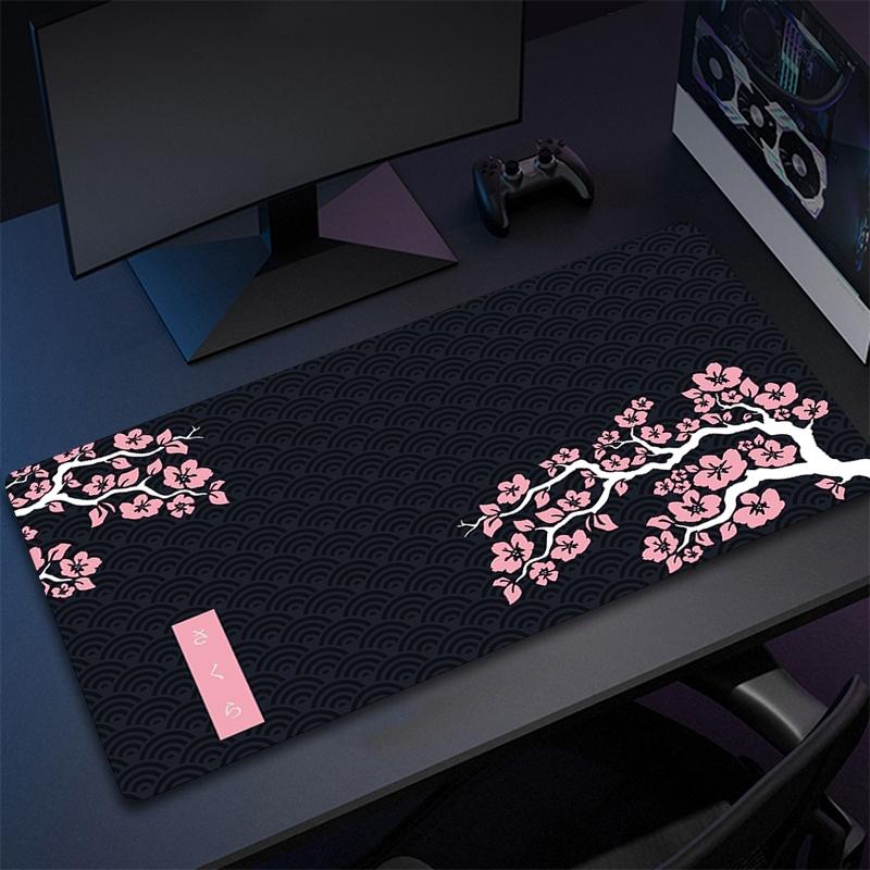 Large Gaming Mouse Pad XXL Sakura Desk Mat Computer Keyboard Mat Pink Cherry Blossom Mouse Mat Big Mousepad Gamer x Carpet