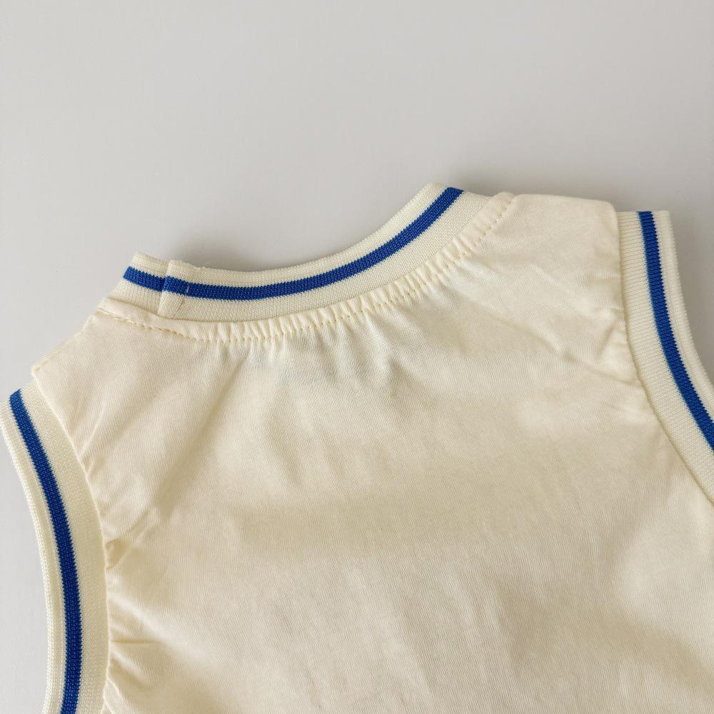Korean Style Summer Baby Clothes Set: Cartoon Bear Sleeveless Vest with Shorts for Boys and Girls