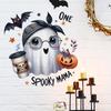 Halloween Ghosty Pumpkin Toilet Cover Stickers Waterproof Pumpkin Ghosty Toilet Lid Decals Halloween Bathroom Decors
